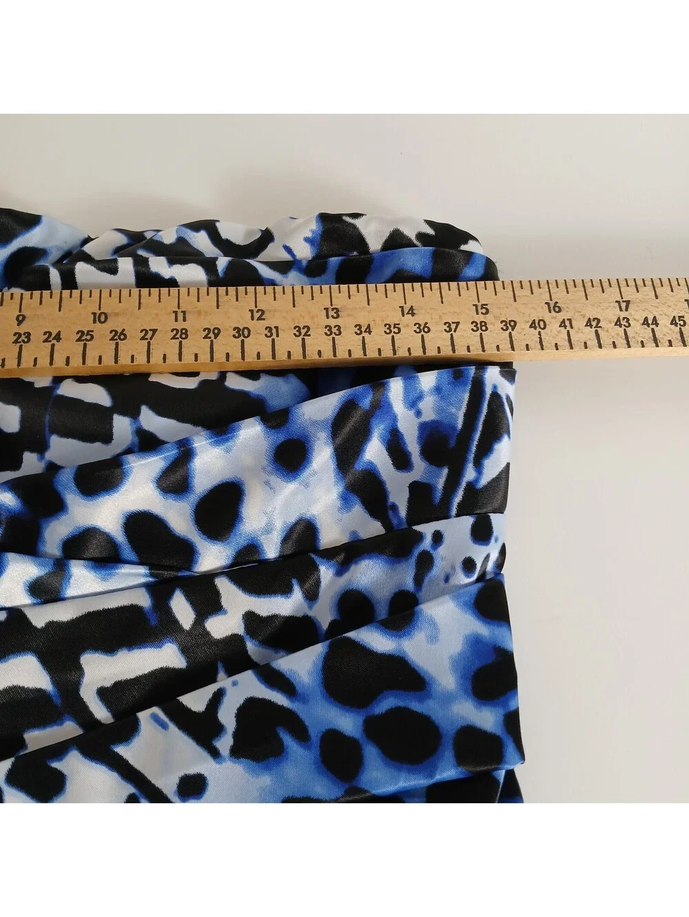 Snap Strapless Tube Dress Women Medium Blue Animal Print Mini Dress - Picture 6 of 9